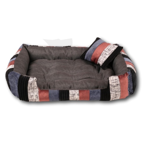 Posłanie, legowisko Klasyczne Materac + Poduszka PatchWork (MultiColor) 76x56cm. Tylko jedna sztuka.