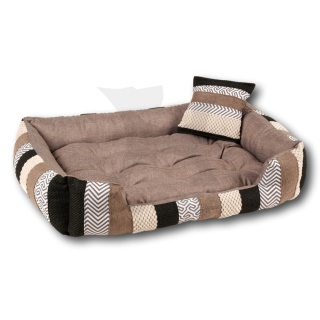 Posłanie, legowisko Klasyczne Materac + Poduszka PatchWork (MultiColor) 76x56cm. Tylko jedna sztuka.