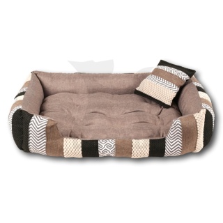 Posłanie, legowisko Klasyczne Materac + Poduszka PatchWork (MultiColor) 76x56cm. Tylko jedna sztuka.