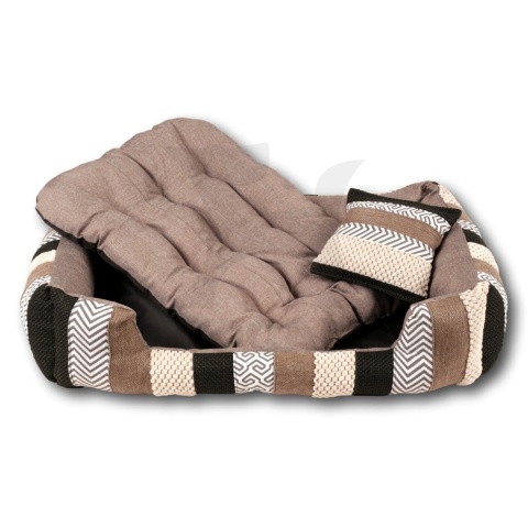 Posłanie, legowisko Klasyczne Materac + Poduszka PatchWork (MultiColor) 76x56cm. Tylko jedna sztuka.