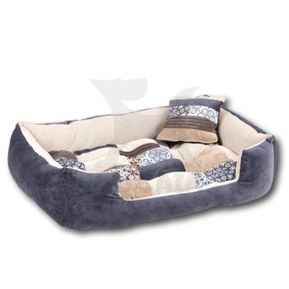 Posłanie, legowisko Klasyczne Materac + Poduszka PatchWork (MultiColor) 76x56cm. Tylko jedna sztuka!