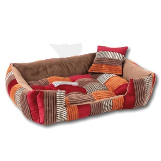 Posłanie, legowisko Klasyczne Materac + Poduszka PatchWork (MultiColor) 76x56cm. Tylko jedna sztuka!