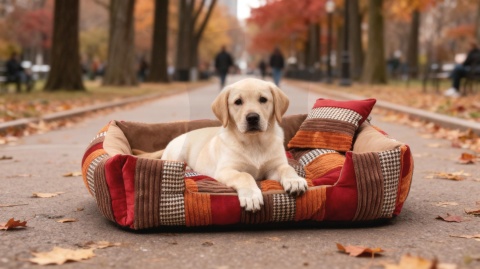 Posłanie, legowisko Klasyczne Materac + Poduszka PatchWork (MultiColor) 76x56cm. Tylko jedna sztuka!