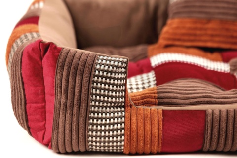 Posłanie, legowisko Klasyczne Materac + Poduszka PatchWork (MultiColor) 76x56cm. Tylko jedna sztuka!